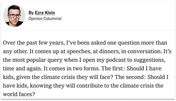 Ezra Klein, Your Kids Are Not Doomed, The New York Times 
